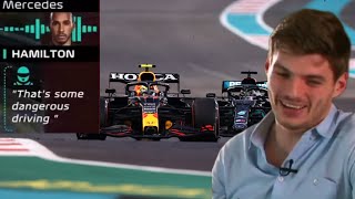 Max Verstappen Reacting To Sergio Perez Defending Lewis Hamilton  AbuDhabi GP  English Subtitles [upl. by Melamie]