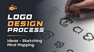 Logo Design Process  Idea Mind Mapping Sketching Sketch to vector [upl. by Marta]