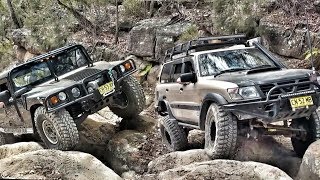 Hummer H1 vs Nissan Patrol  Prado amp 80 Series Hill Menai [upl. by Yelrac813]