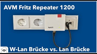 AVM Fritz Repeater 1200 per LAN Brücke einrichten und mit MESH verbinden [upl. by Niotna]