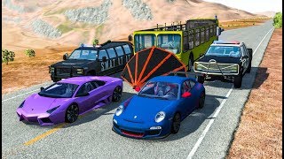 EPIC POLICE CHASES 26  BeamNG Drive Crashes [upl. by Sihonn]