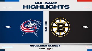 NHL Highlights  Blue Jackets vs Bruins  November 18 2024 [upl. by Lowrance]