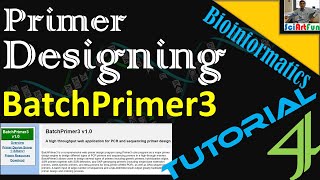 Primer Designing  Generic Primer Design Using BatchPrimer3  Tutorial 4 [upl. by Anura]