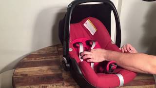 How to Adjust the Harness  Straps  Safety Belts on a Maxi Cosi Pebble Car Seat [upl. by Sajet]