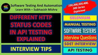 HTTP Status code in API Testing  100 200 300 400 and 500 Series status code Explained [upl. by Hafirahs]