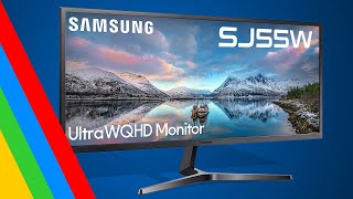 Monitor de pantalla plana 34quot LED UltraWide SAMSUNG SJ55W  DP  HDMI [upl. by Oiratno]