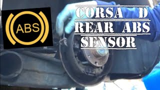 Vauxhall Opel Corsa D REAR ABS SENSOR How To Diagnose Repair Replace Speed Sensor c0045 [upl. by Enyrb]