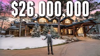 Touring a 25950000 LUXURY Log Cabin MANSION [upl. by Bianca]