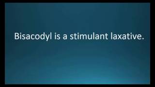 How to pronounce bisacodyl Dulcolax Memorizing Pharmacology Video Flashcard [upl. by Ardra]