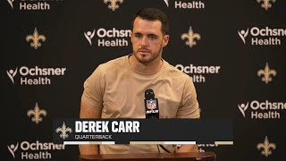 Derek Carr talks Chris Olave Tough Loss  SaintsFalcons Postgame  2024 NFL Week 4 [upl. by Ellehc80]