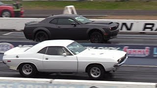 Dodge Demon vs Old School Muscle Cars  drag racing [upl. by Aliuqaj]