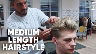 Medium Length Hairstyle For Men  With Undercut and Fade [upl. by Immaj]