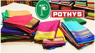 Pothys Swarnamahal pure Mysore silk saree printed light weight pure silk Tussar silk saree [upl. by Malinda]