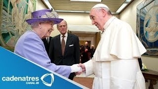 Papa Francisco recibe a la reina Isabel II en El Vaticano [upl. by Normand]