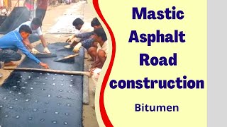 Mastic asphalt road construction full process  Bitumen mastic road [upl. by Afas]