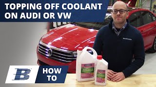 Topping Off Audi VW G13 G12 Coolant Antifreeze [upl. by Oiceladni]