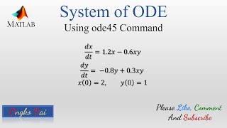 Solving System of ODE using ode45  Numerical Methods in Matlab [upl. by Kelleher869]