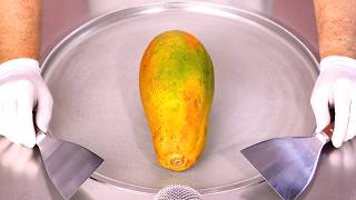 How to make PAPAYA Ice Cream Rolls  ASMR no talking [upl. by Onirefes]