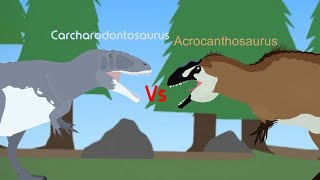 Carcharodontosaurus Vs Acrocanthosaurus  Sticknodes Animation [upl. by Sloane449]