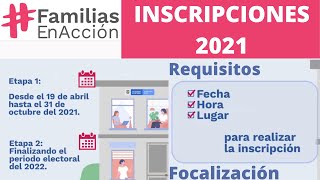 INSCRIPCIONES FAMILIAS EN ACCIÓN 2021 REQUISITOS PROCESO Y ETAPAS [upl. by Orsini769]