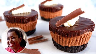 Easy No Bake Mini Chocolate Cheesecake Recipe [upl. by Hiltan]