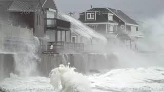 Massive waves and storm surge from NorEaster slams Scituate MA  12022019 [upl. by Lionello]