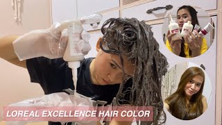 I colored my hair Ash Brown using LOREAL Excellence  Yhna Santos [upl. by Alamap400]