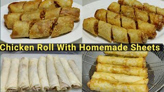 Crispy Tasty Chicken Spring Roll with Homemade Sheet  Chicken Spring Roll  Spring Roll Chef Ashok [upl. by Christiansen]