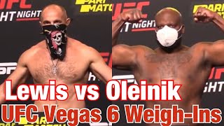 UFC Vegas 6 WeighIn Derrick Lewis vs Aleksei Oleinik [upl. by Sproul]