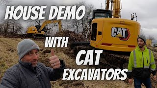 House Demo with the new Cat 317 and 315 Next Gen Excavators [upl. by Odnalro]