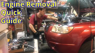 Subaru Engine Removal Quick Guide [upl. by Ainirtac615]