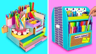 DIY Organizers With Secret Sections  Back To School Crafts [upl. by Sairahcaz]