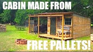 This Tiny HouseCabin was made from FREE Pallets [upl. by Hugibert]