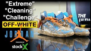 OffWhite Jordan 1 UNC Extreme Cleaning Challenge presented by StockX [upl. by Irelav]