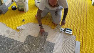 Dural durabase c1ufh anti fracture matting and Devi loose wire systeminstallation time lapse [upl. by Norrab576]