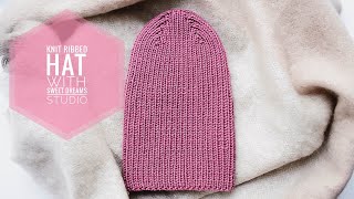 KNIT Ribbed Hat  Beanie Tutorial [upl. by Shrier]