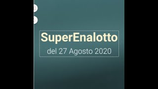 SuperEnalotto 27 Agosto 2020 [upl. by Niad]