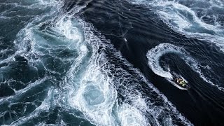 World strongest ocean current in action Maelstrom Saltstraumen [upl. by Jeri]