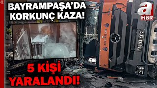 İstanbul Bayrampaşada Korkun Kaza 9 Araç Birbirine Girdi  A Haber [upl. by Nivanod]