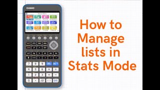Entering and Manipulating Data in Lists using Casios fxCG50 [upl. by Burney497]