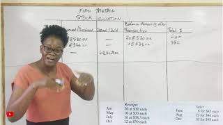 Stock Valuation FIFO MethodCSEC POA tutorials w Serain Jackson Ft Salomie Dunkley [upl. by Doggett]