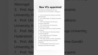 Vice Chancellors appointed for nine universities in Telangana [upl. by Sharlene]