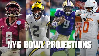 New Years 6 Bowl Projections  College Football Playoff  CFP  Michigan  Washington  FSU  Texas [upl. by Eixela301]