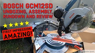 BOSCH GSM12SD Glide Miter Saw Unboxing Assembly Rundown and Review [upl. by Bartolomeo]