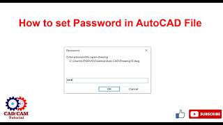 How to set Password in AutoCAD file  Password protected file  Advanced AutoCAD Tool [upl. by Allisurd]