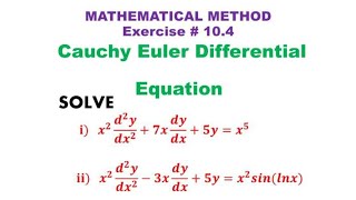 Cauchy Euler differential equation solve x2y7xy5yx5 Cauchy Euler equation by sm yusuf [upl. by Kiryt]