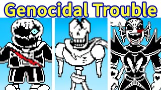 Friday Night Funkin Genocidal Trouble Undertale Characters Sing Triple Trouble FNF ModHARD [upl. by Scheer]