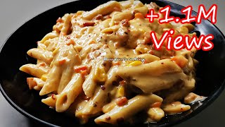 HOW TO MAKE PENNE PASTA IN CREAMY CHEESY WHITE SAUCE  PASTA IN WHITE SAUCE  WHITE SAUCE PASTA [upl. by Smalley]