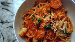 Recipes  Pasta Shrimp Ravioli With Vodka Cream Sauce [upl. by Dido]