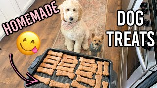 TWO HOMEMADE DOG TREAT RECIPES  COOKING FOR YOUR DOG [upl. by Nauqram]